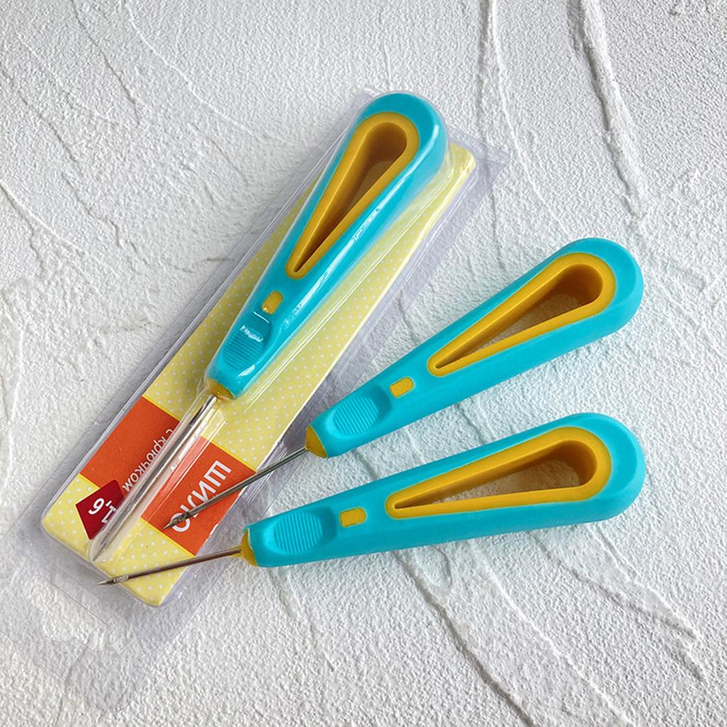 Non-slip Handle Scratch Awl Tool Leathers Awl Tool Steel Cone Punching Leather Hole Punching Tool for Sewing Repairing