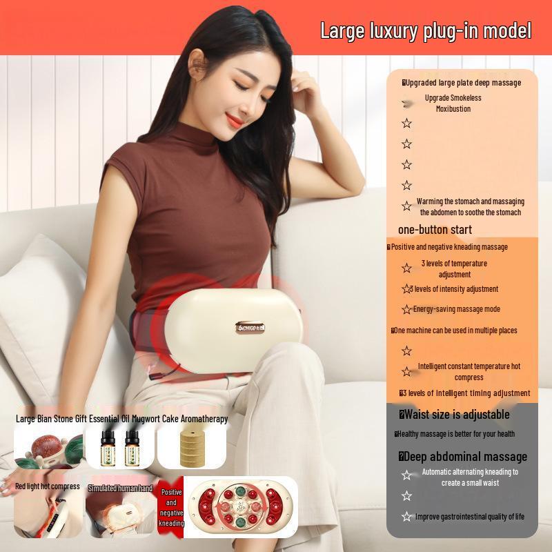 Junshi Bianstone Abdominal Massager with Red Light & Moxibustion Heat