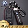 Für VOLKSWAGEN VW Leder Auto Smart Key Hülle Auto Schlüssel Vollabdeckung für VW Volkswagen Polo Tiguan Passat Golf Jetta Lavida Schutz