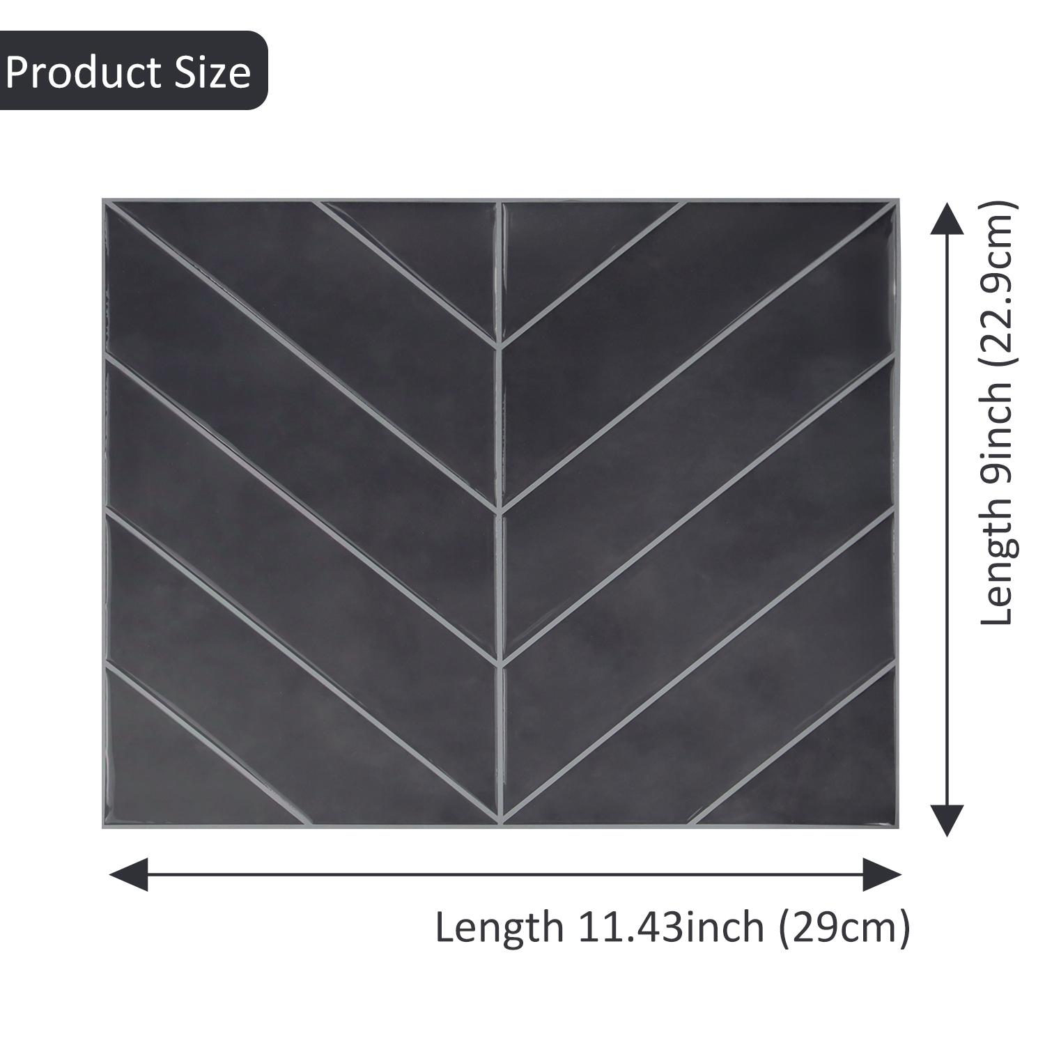 

10pcs V-shape Peel and Stick Wall Tile Sticker 3D Waterproof Vinyl Wallpaper for Kitchen Living Room RV Interior Wall Decoration 10 sheets