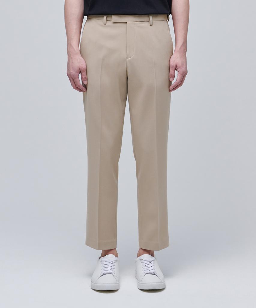 MUSINSA STANDARD Relaxed Tapered Hidden Banding Crop Slacks [Beige]