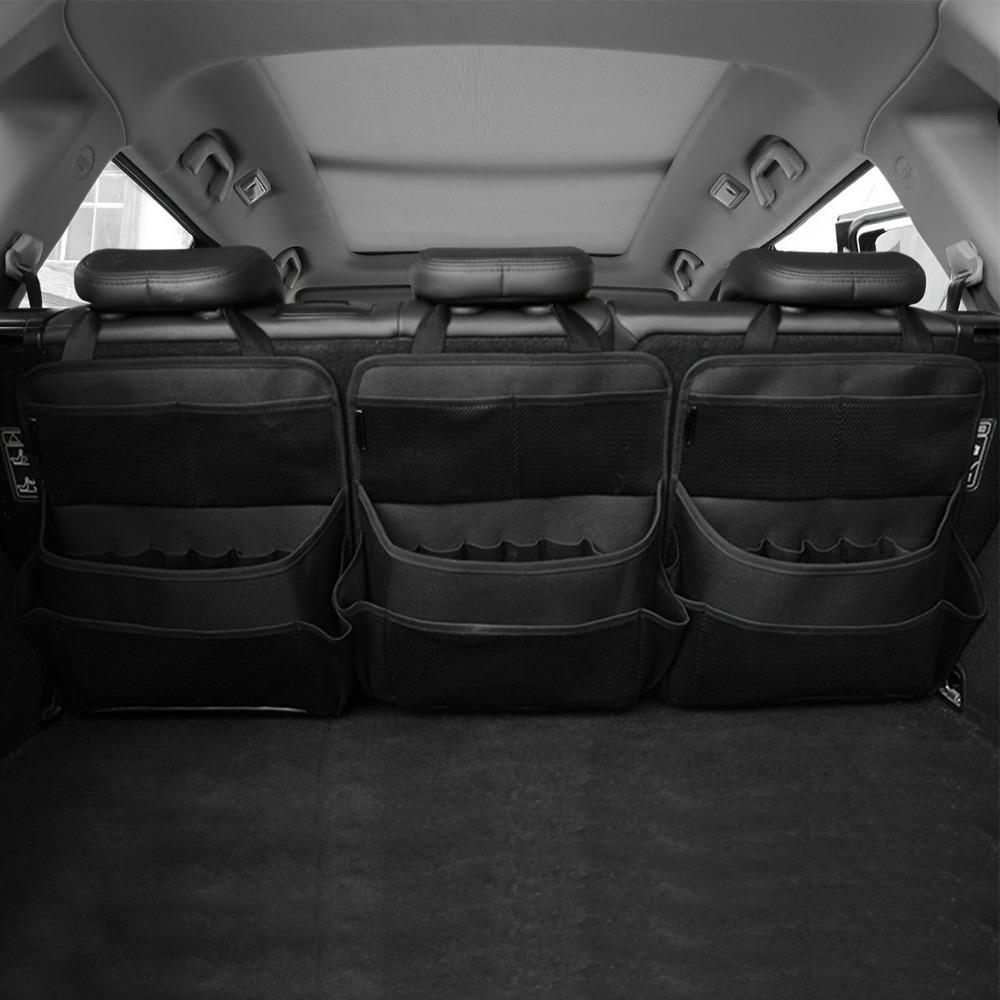 PU Leather Car Back Seat Storage Bag Oxford Cloth Car Backseat Holder  Family Car