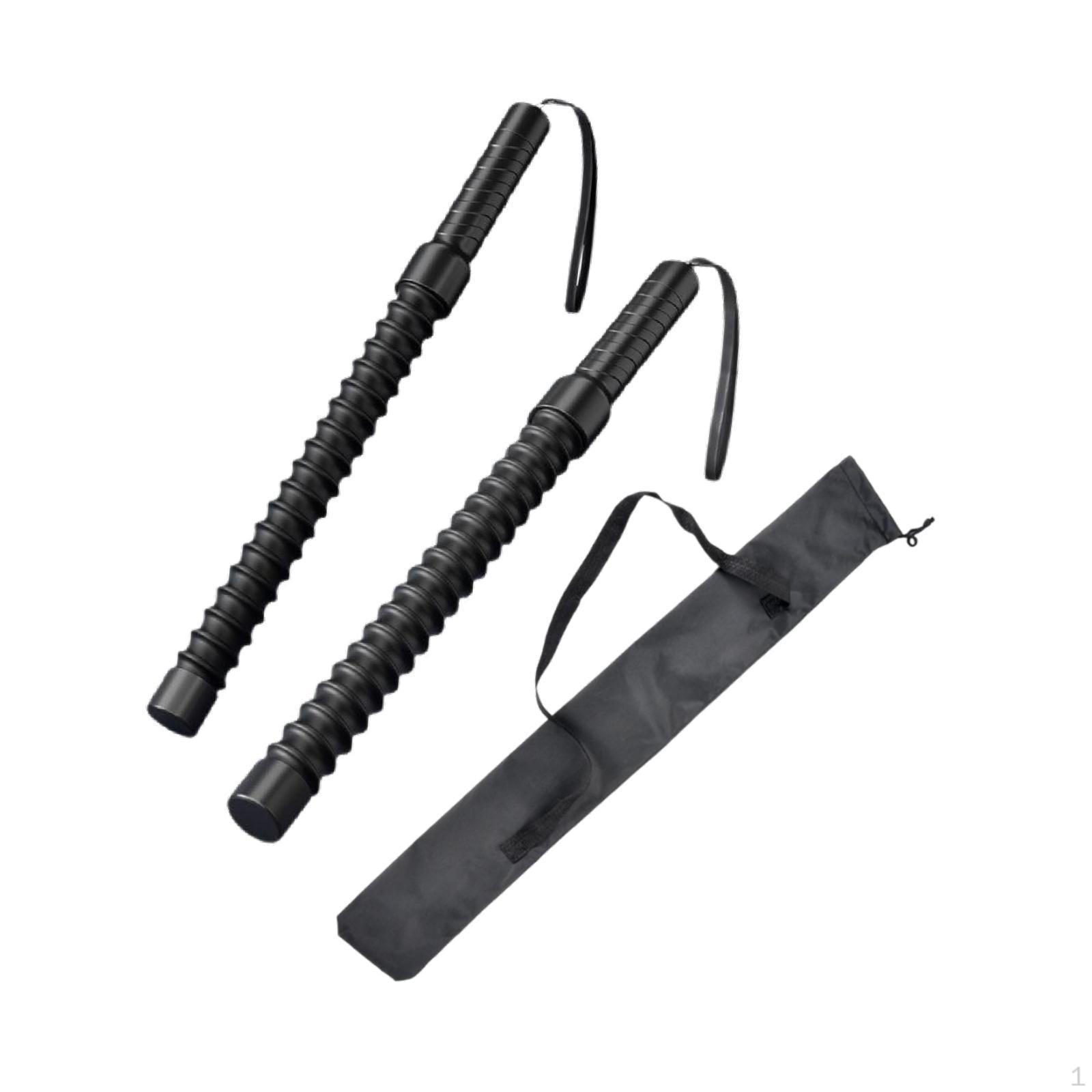 2 Pieces Exercise Bar Ropeless Battle Rope Spring Steel Versatile Training Ropes for Muscle With Shoulder Bag