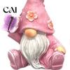Resin Dwarf Figurines for Patio Balcony Halloween Gnome Statue, Spring Butterfly Bird Flower Weatherproof Lawn Gnomes Yard Figurine Garden Patio, Hand