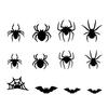 Ensemble d'autocollants Araignée Chauve-souris d'Halloween avec Lumières LED Améliorateur d'Atmosphère Effrayant Décorations Intérieur Extérieur