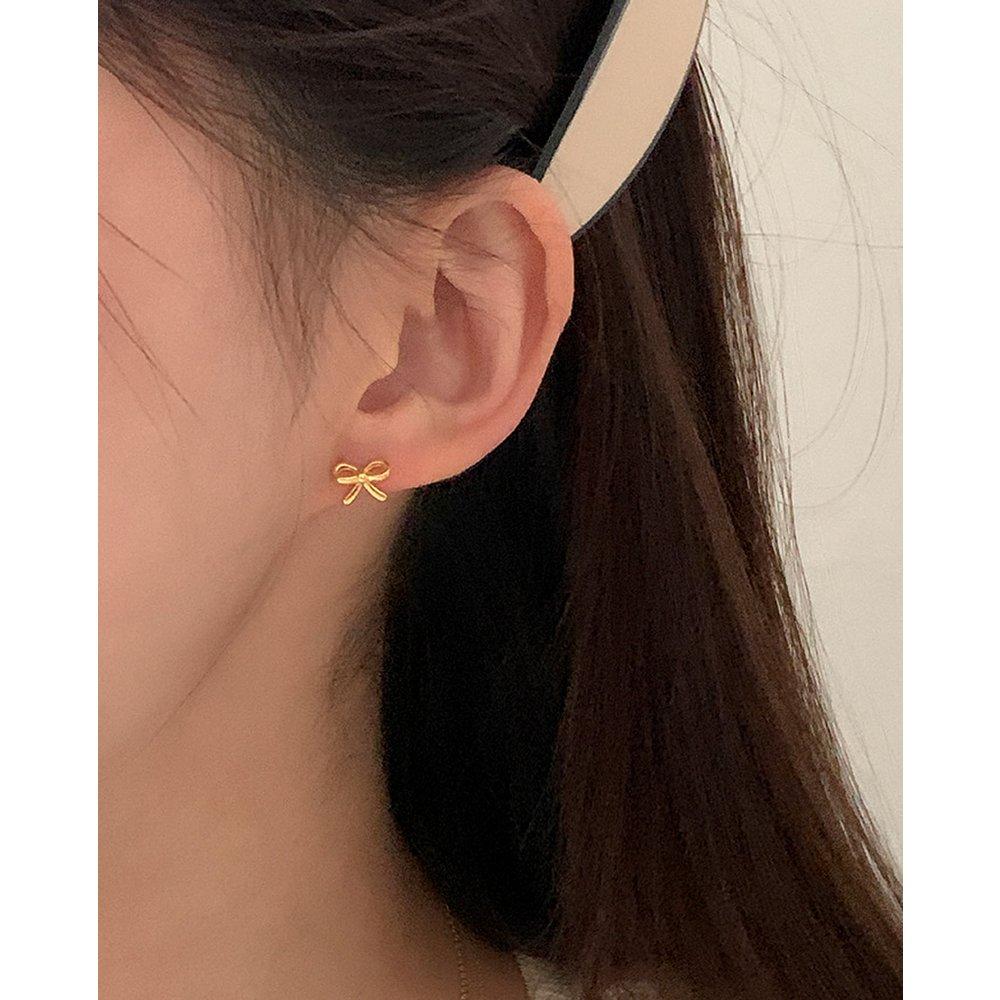 [4Xtyle] [925 Silver] Gift Ribbon Piercing E 211