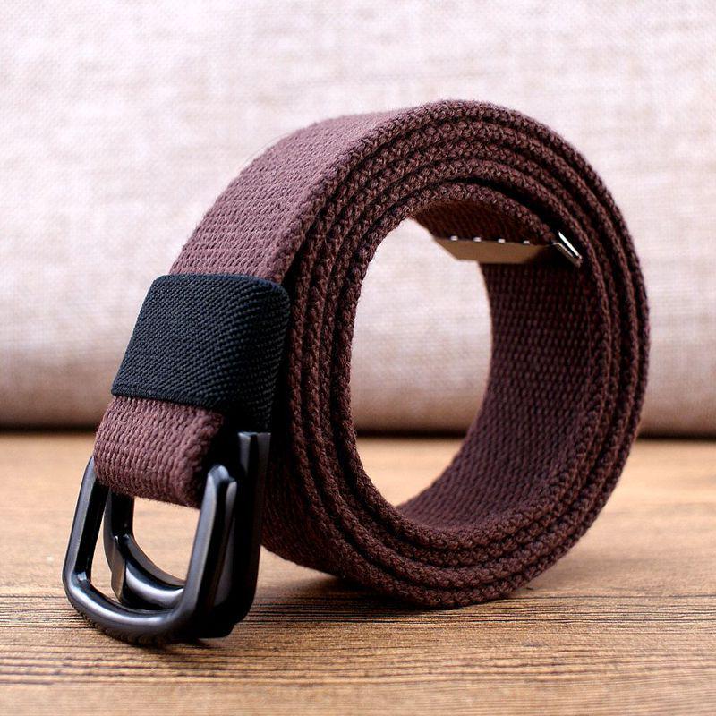 Men's Canvas & Leather Double Ring Stretch Belt