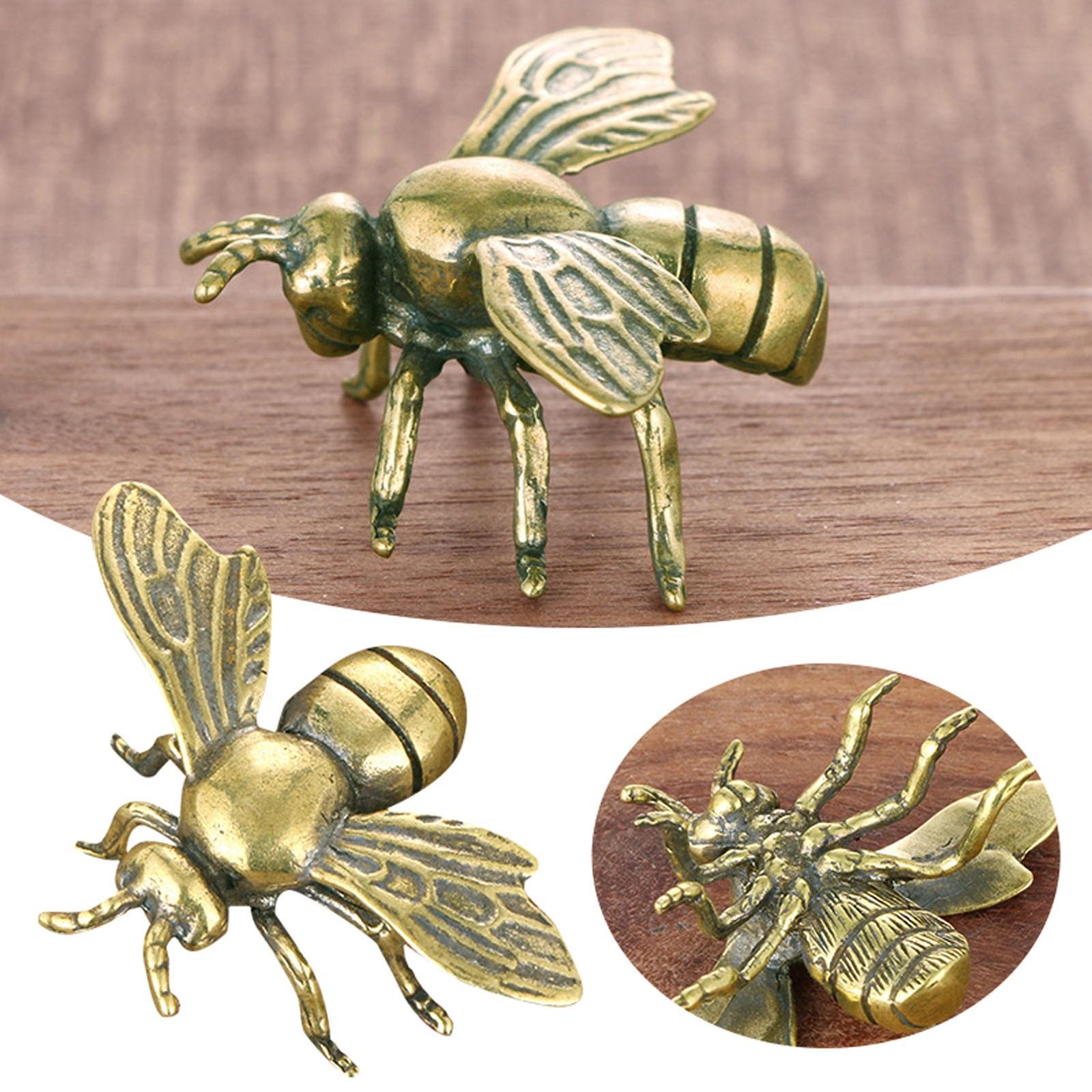 

Antique Bronze Bee Statues Creative Bees Decorative Office Desktop Ornaments Art Crafts Animals Sculpture Garden Home Decoration One Size золотой