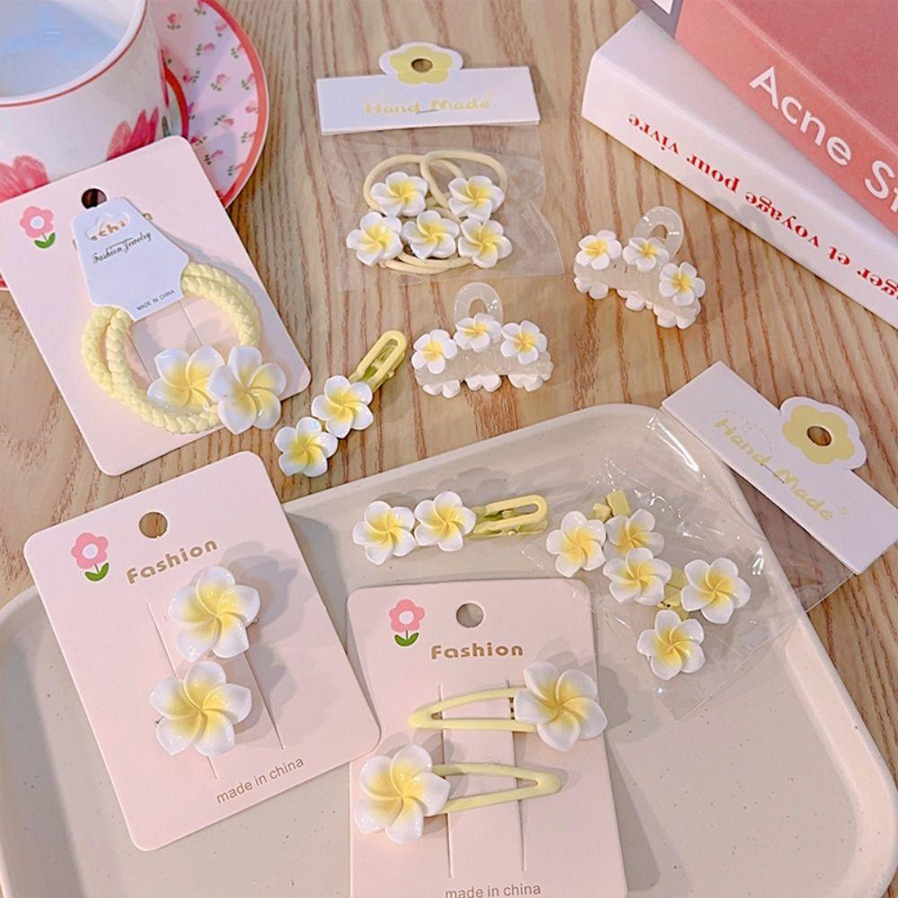 Hair Accessories Plumeria Flower Hair Clip Hair Clip Flower Barrette Egg Flower BB Clip  Kids Gift
