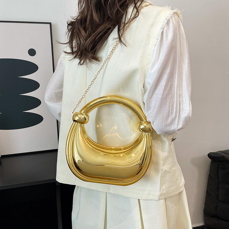 Fashion Acrylic Special-shaped Glossy Women's Dinner Handbag, New Exquisite Glossy Shoulder Messenger Bag