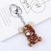 Crystal Resin Bear Keychain - Creative Hugging Bear Design for Car Keys