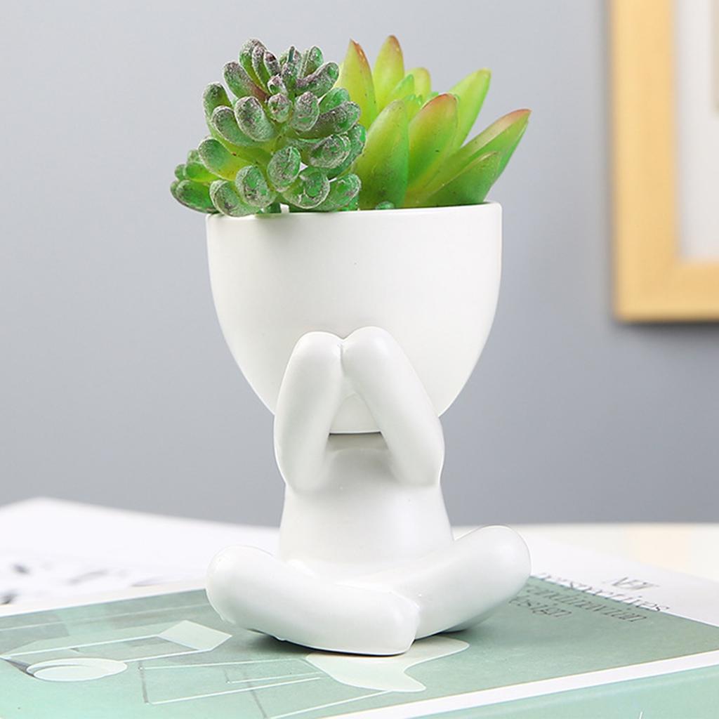 CCeramic Flower Pot Succulent Plant Pot Vivid Small Doll Flowerpot Home Office Desktop Decoration Creative Pot Festive Gift