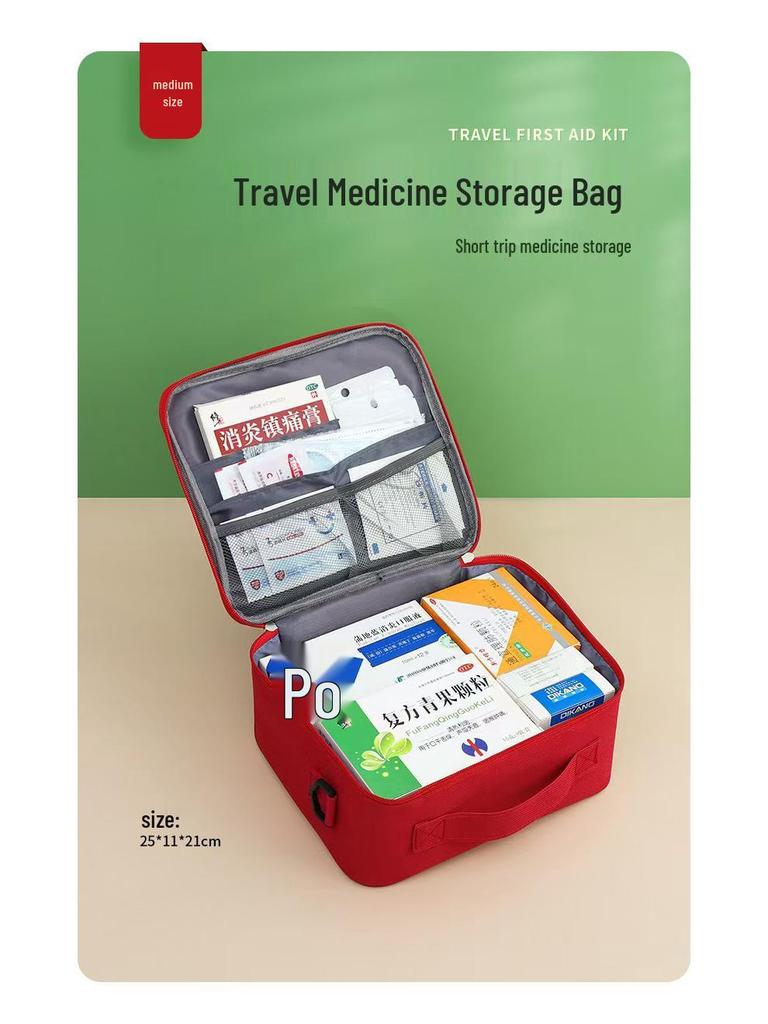 Large Capacity Portable First Aid and Medicine Storage Crossbody Bag