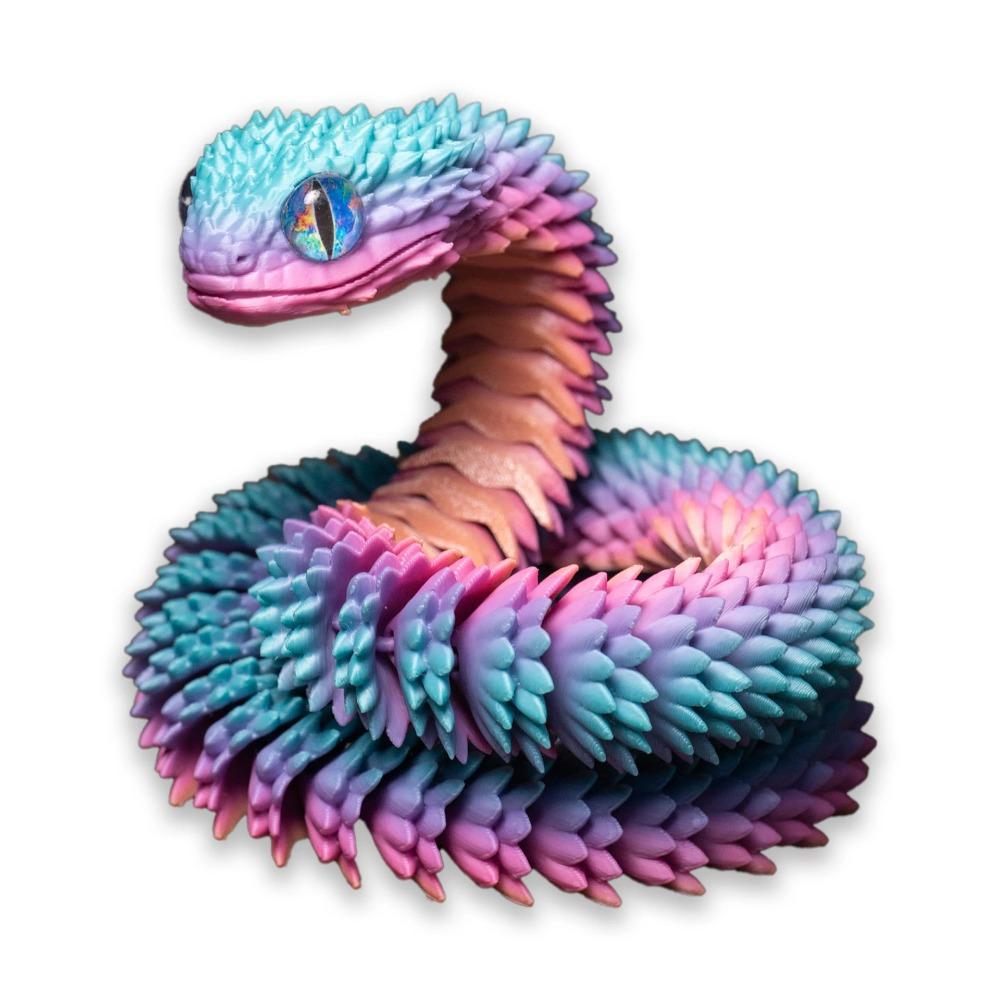 30cm 3D-printede slangeleker Morsomme printede dyr Slange Jul Nyttår Håndverk Ornament Simuleringsdyr Hjem Skrivebordsornament