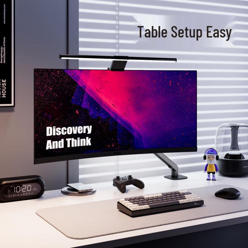 Height-Adjustable Desktop Monitor Arm Stand