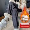 2025 Women's Winter Fleece-Lined Lambswool Sweatpants - Extra Long, Thickened Joggers with Cuffed Corduroy Design