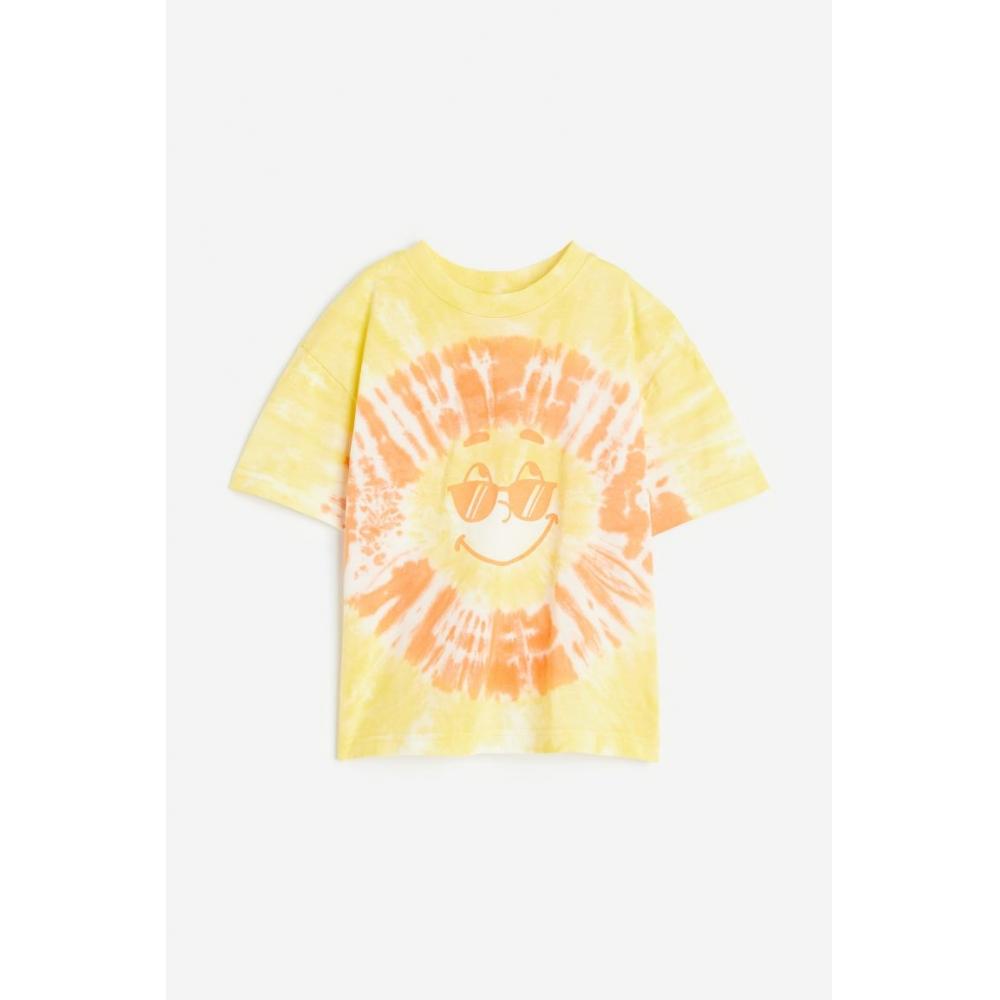 

Футболка из джерси HM Oversized, желтый тай-дай