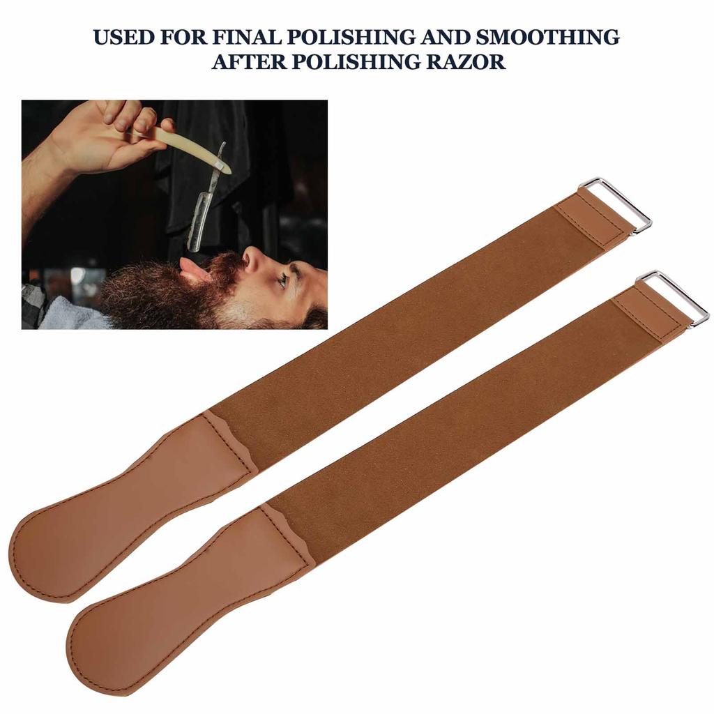 2 bucăți Straight Razor Strop cu două straturi pentru ascuțire Brici drepte Strop Belt