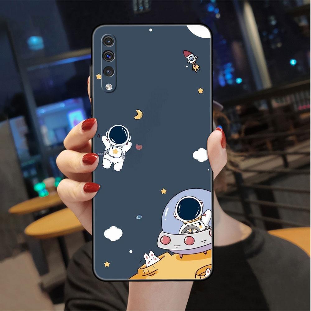 Astronaut Universe Case For Samsung Galaxy A50 A02s M31 A70 A30 A10 A20e A40 A10s M30s M51 M52 M22 M32 Black Phone Cover