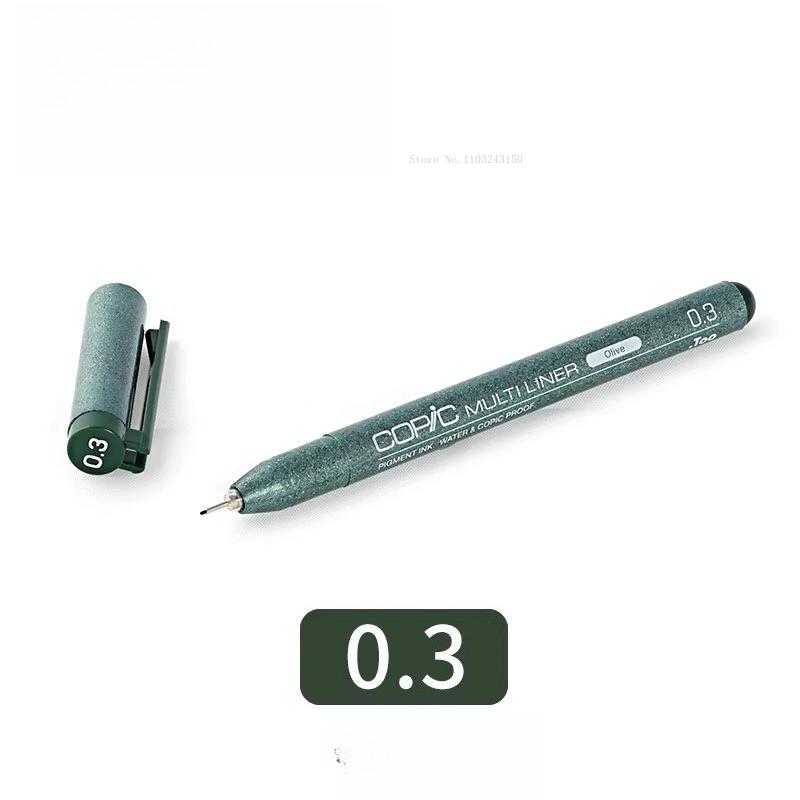 Japanese Colored Hook Line Pen Waterproof Art Supplies Anime Architectural Design Ink Tube Drawing Pen Watercolor Outline Marker