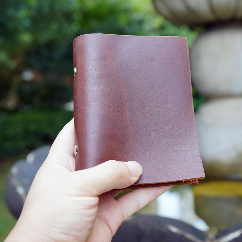 Handcrafted A5 Ring Binder Cowhide Leather Sketchbook - Refillable 
