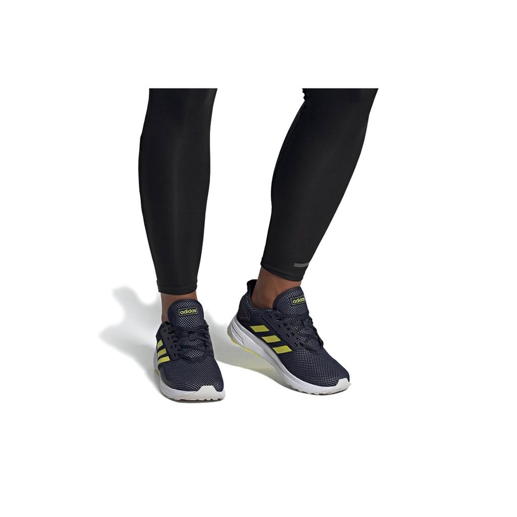 adidas Duramo 9 Comfortable Cushioning Low-Top Casual Running Shoes Men Sneakers Navy-Blue Yellow EG3007