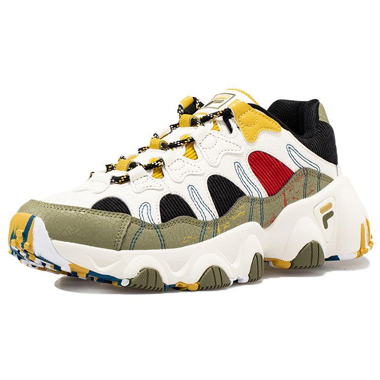 FILA Fusion Jagger Mesh Fabric Synthetic Leather Retro Comfortable Shock Absorbing Durable Low Top Casual Shoes Men sneakers T12M041104FWD