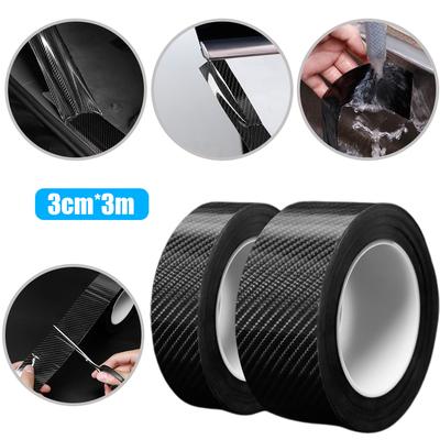 Car Door Sill Protector Strips Car Kick Plates Carbon Fiber Door Sill Self Adhesive 5D Carbon Fiber Pattern Threshold