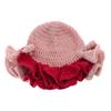 Handmade Crochet Bucket Hat for Woman Teen Outdoor Commute Fisherman Hat Ruffled Brim Winter Windproof Carnival Hat
