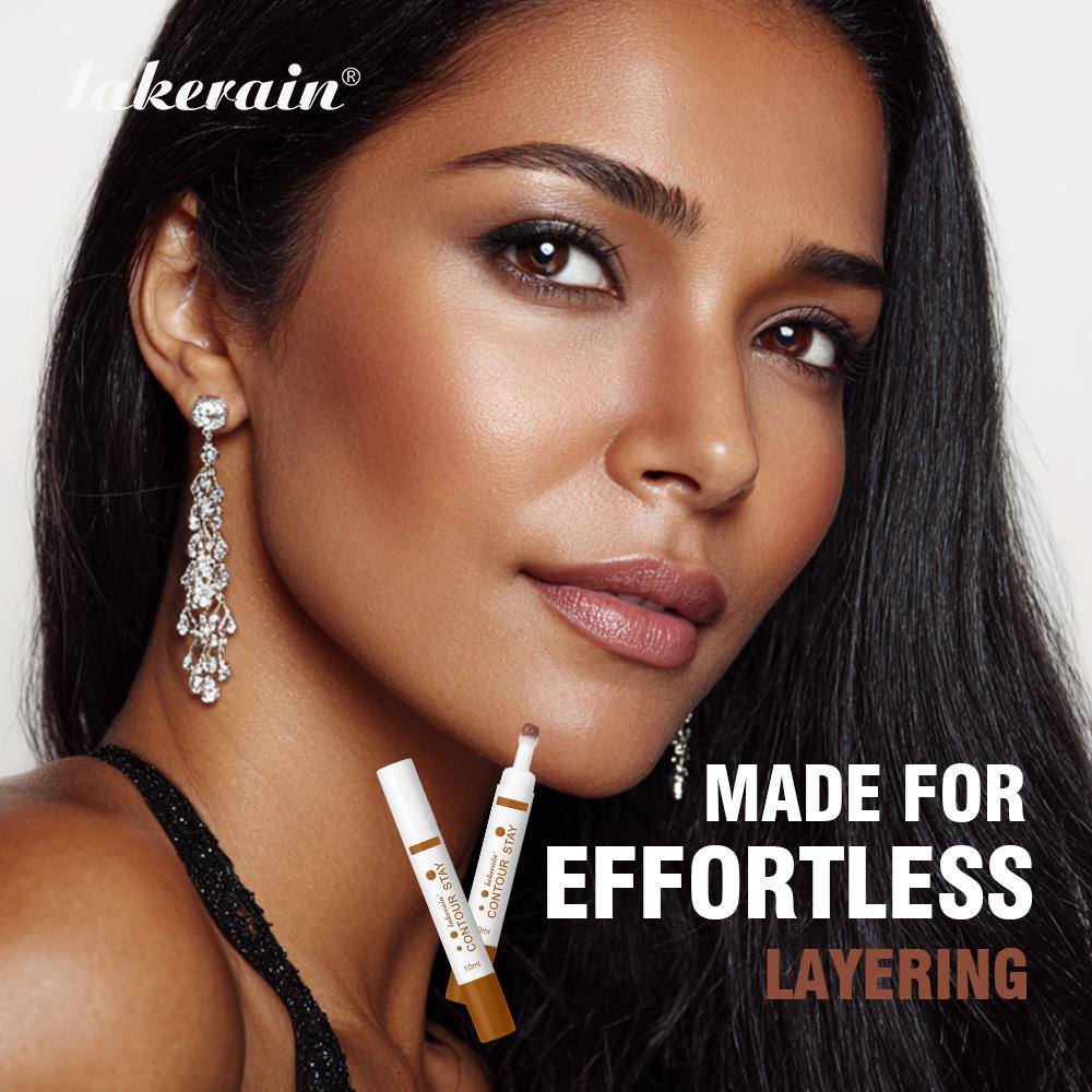 Stick Lichid pentru Contur Culoare Bronz Închis Stick pentru Contur cu Luciu Ridicat Stick pentru Acoperirea Liniei Părului Machiaj Facial Contur Natural Luminos Tridimensional