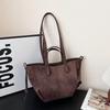 Retro Suede Tote Bag: Women's Large-Capacity Shoulder & Underarm Handbag In Lazy, Versatile Style