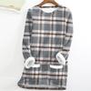Women's Fashion Plaid Print Round Neck Long Sleeve Plush Winter Warm Pullover Top