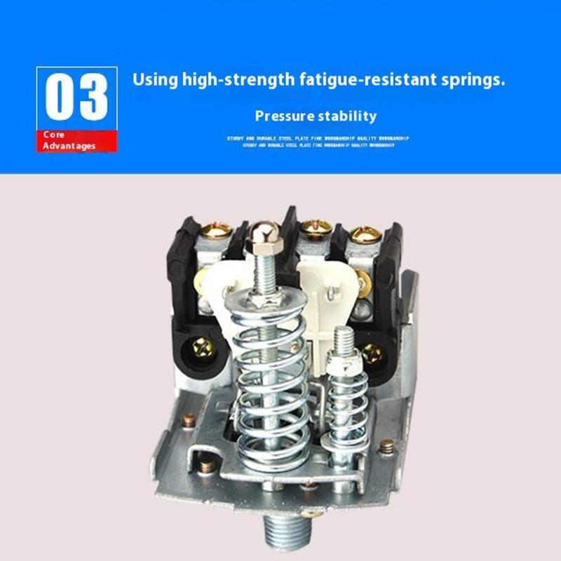 Automatiniai vandens siurblių slėgio jungikliai pramoniniam naudojimui Žalvariniai mechaniniai vandens siurblių slėgio jungikliai Patvarūs