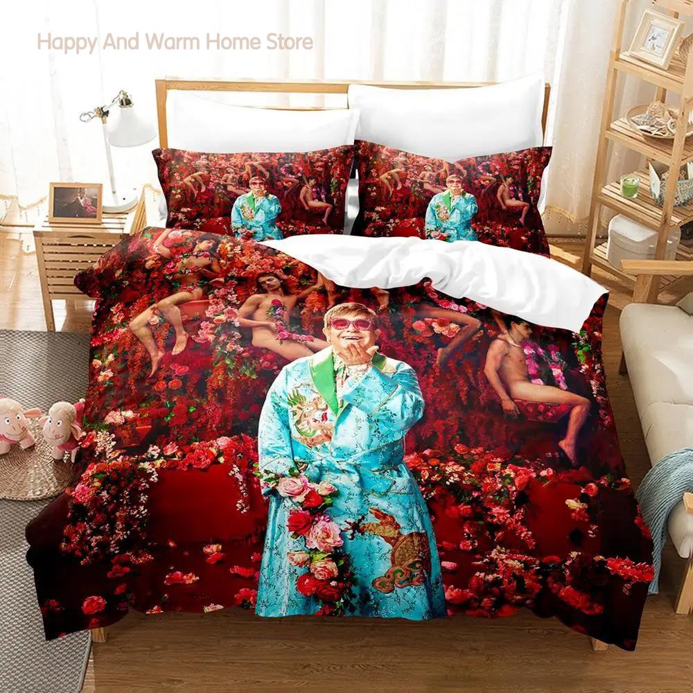 Elton John FAREWELL Yellow Brick Road Bedding Set Single Twin Full Queen King Size Bed Set Aldult Boy Bedroom Duvetcover Sets 3D