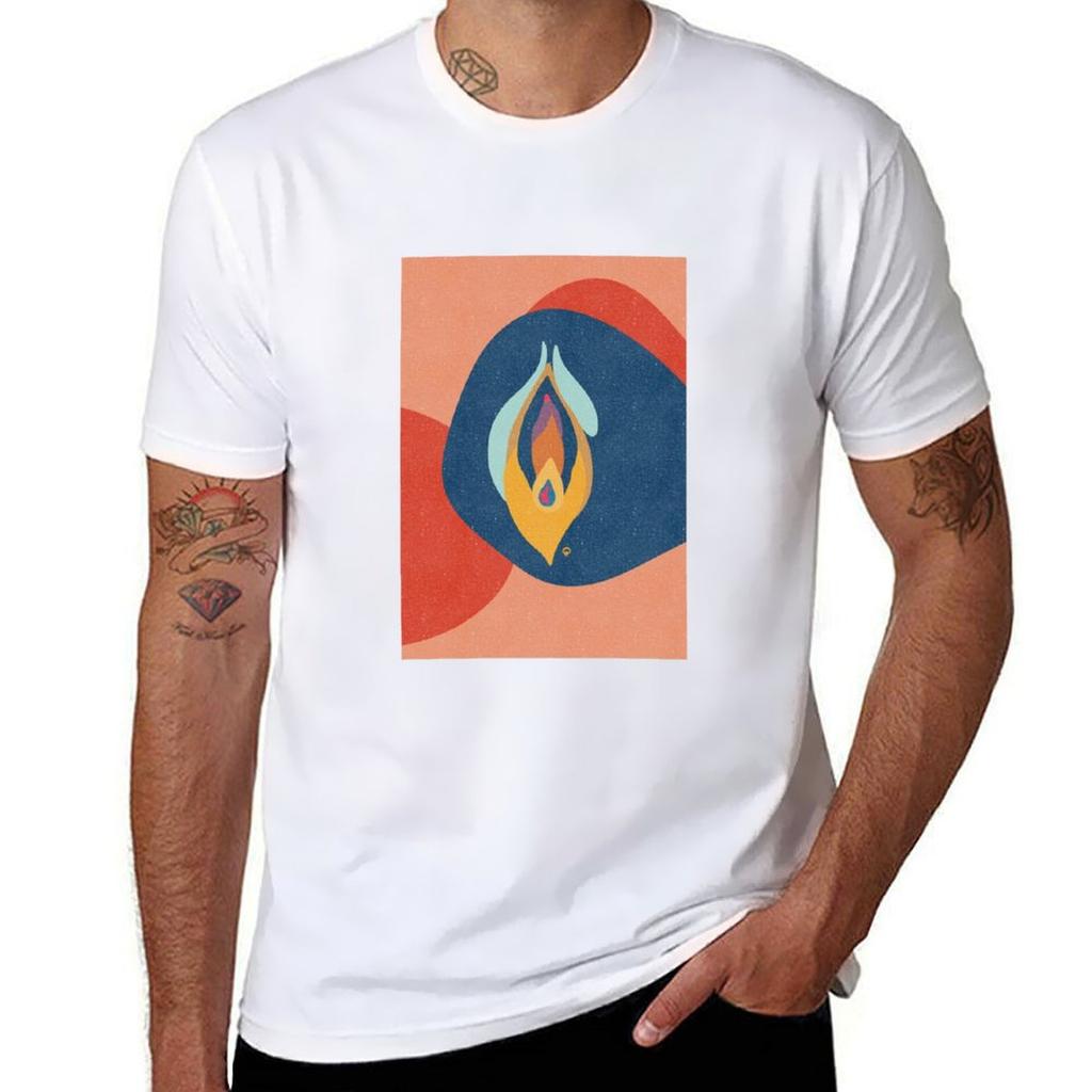 Vgna 012 Vulva Painting Tshirt Basic Solid Color Short Sleeve Tshirt