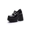 Fashion 11cm New Arrival Shallow Pumps with Chunky Heel and Wedge Sole, Perfect for Petite Princesses and Students