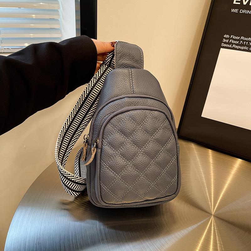 100% Genuine Cowhide Leather Women Multi Pockets Chest Bag Backpack Fashion Luxury Female Casual Travel Shoulder Crossbody Bags