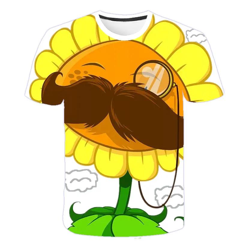 2025 MINISO Tricou Copii Mânecă Scurtă Joc Copil Plante Zombi Haine Desene Animate Copii Băiat Topuri Tricouri Tricou Băieți Mazăre Tragătoare Tricouri