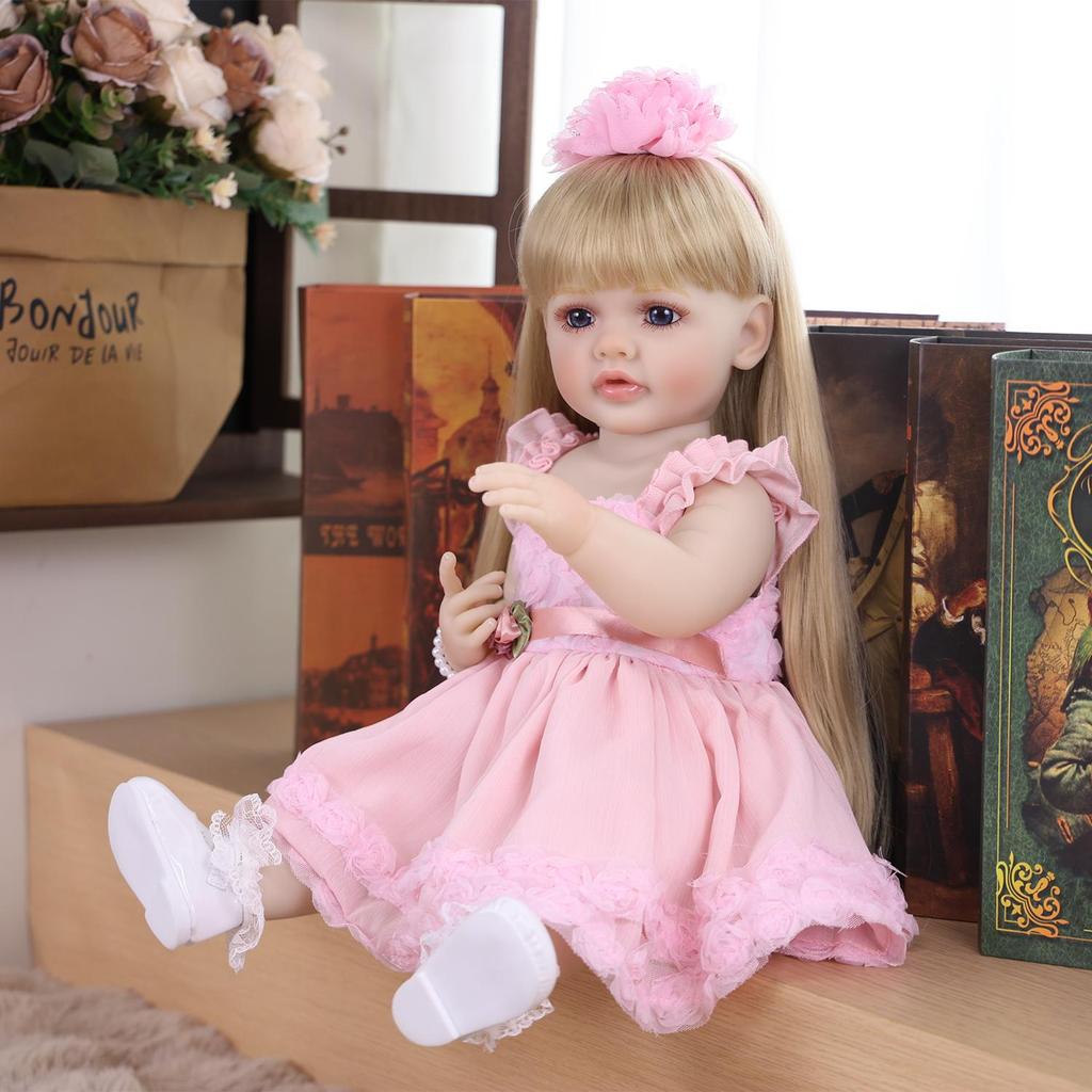 KEIUMI Reborn Doll Girl 55 Cm Bathe Silicone Vinyl Realistic Newborn Baby Dolls Early Educational Toy Kids Christmas Gift