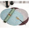European-style oval leather double-sided embossed and carved placemats, suitable for multiple settings, waterproof, heat-resista