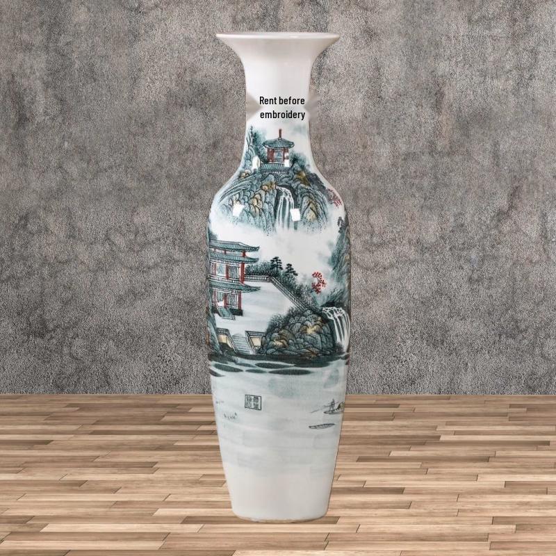 Hand-Painted Ceramic Floor Vase