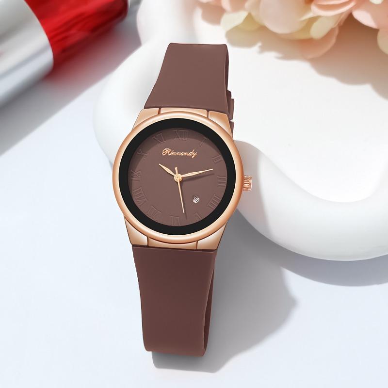 Ladies Watch Simple Casual Silicone Tape Roman Scale Quartz Watch