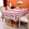 French Retro Tablecloth Red Coconut Tree Jacquard Dining Tablecloth No Border Rectangle Coffee Table Restaurant Desktop Cover