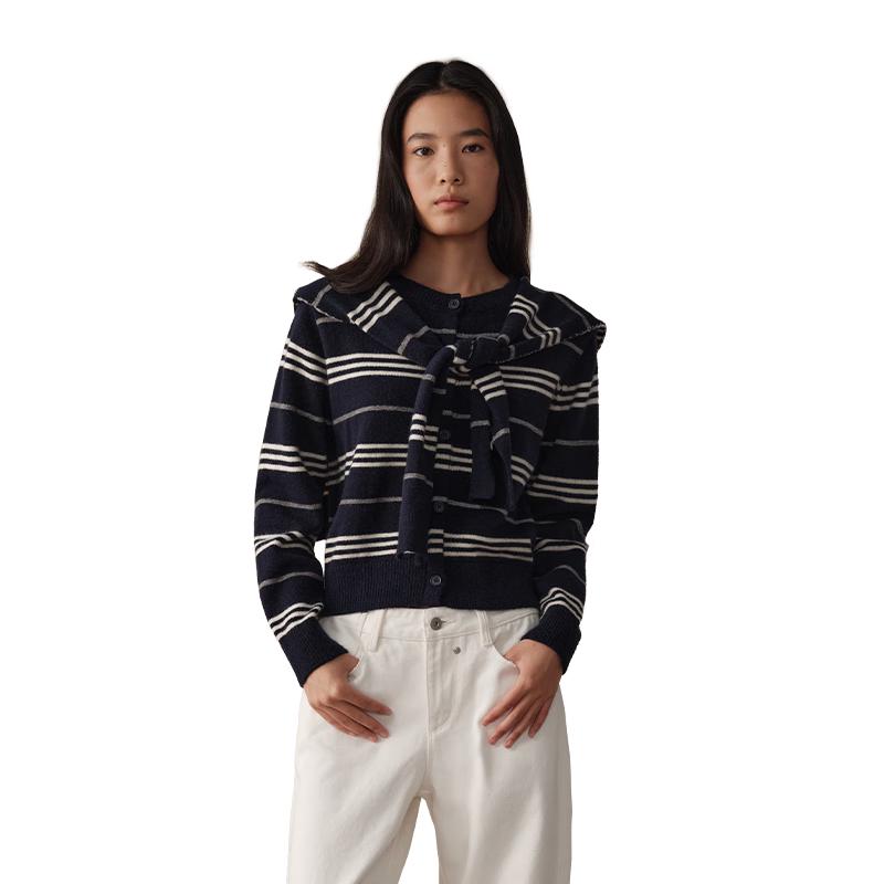 

Women s Color-Block Stripe Knit Cardigan & Shawl Set One Size