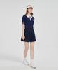 E.PARCA Blue Ponce Knit Short Sleeve Top