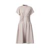 Fitness Solid Color Pullover Round Neck Knitted Short Sleeve Dress Women Dresses A11W621303F-PU