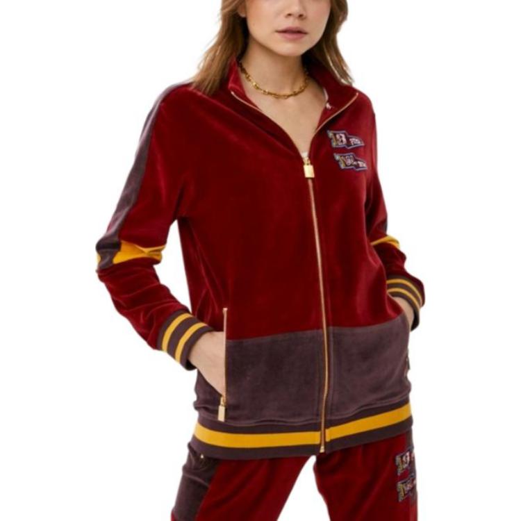 Puma Barevně blokovaná pruhovaná bunda s retro zipem a stojáčkem Pánské bundy Červená 534777-01