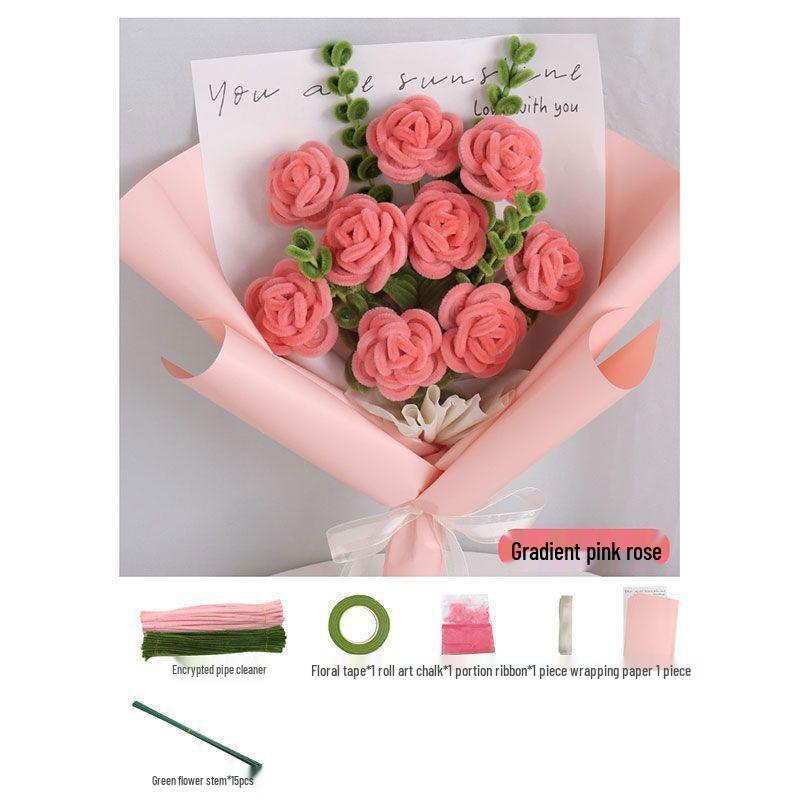 Набор для творчества  Тюльпан : Букет с синельной проволокой ко Дню святого Валентина или в подарок учителю