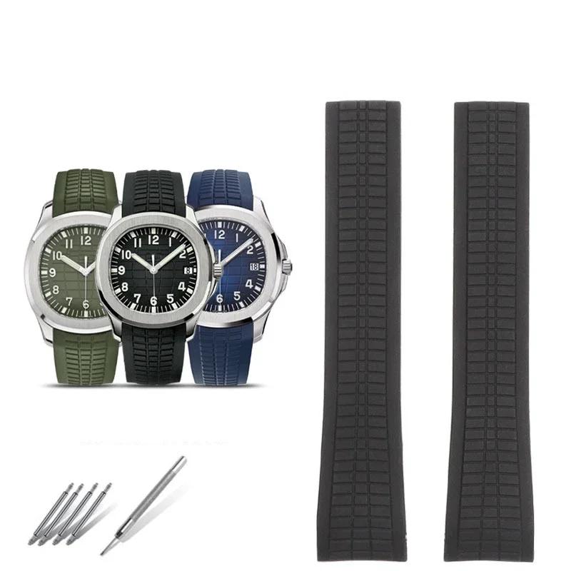 Silicone Rubber Strap For PP Patek Philippe Grenade AQUANAUT Series 5167A/5168G Watch Strap Accessories  21mm