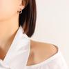 Japanese Autumn/Winter Geometric Heart Earrings: Women's 18K Gold-Plated Titanium Studs